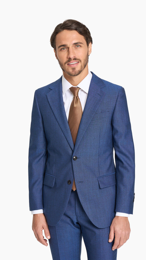 Holland & Sherry Tonic Blue Hopsack Custom Suit