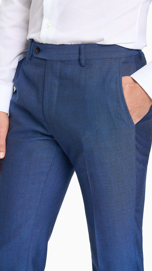 Holland & Sherry Tonic Blue Hopsack Custom Suit