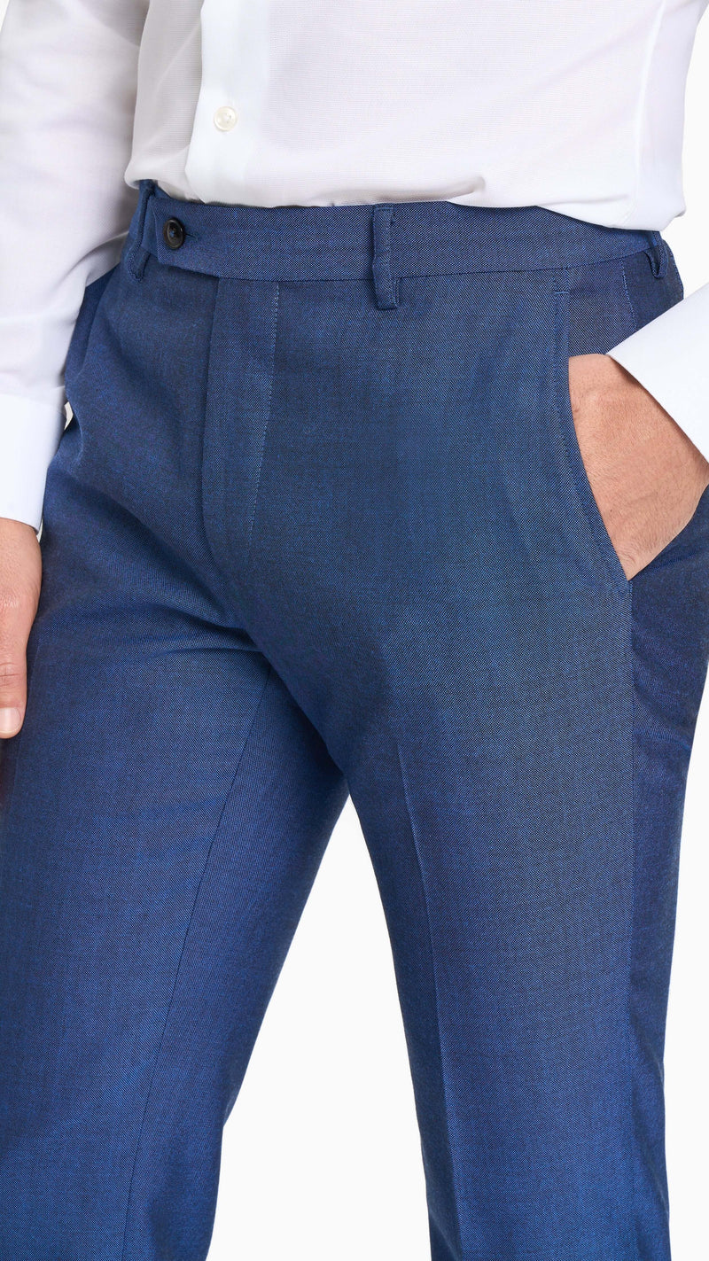 Holland & Sherry Tonic Blue Hopsack Custom Suit