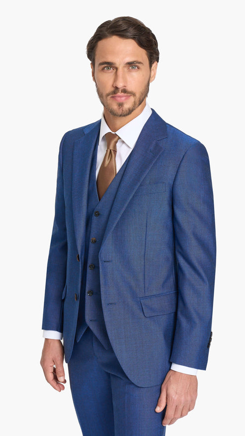 Holland & Sherry Tonic Blue Hopsack Custom Suit