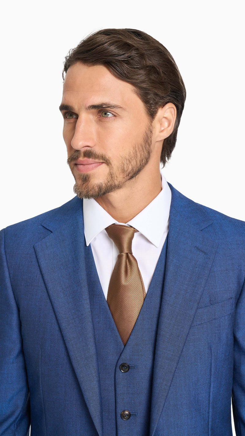 Holland & Sherry Tonic Blue Hopsack Custom Suit