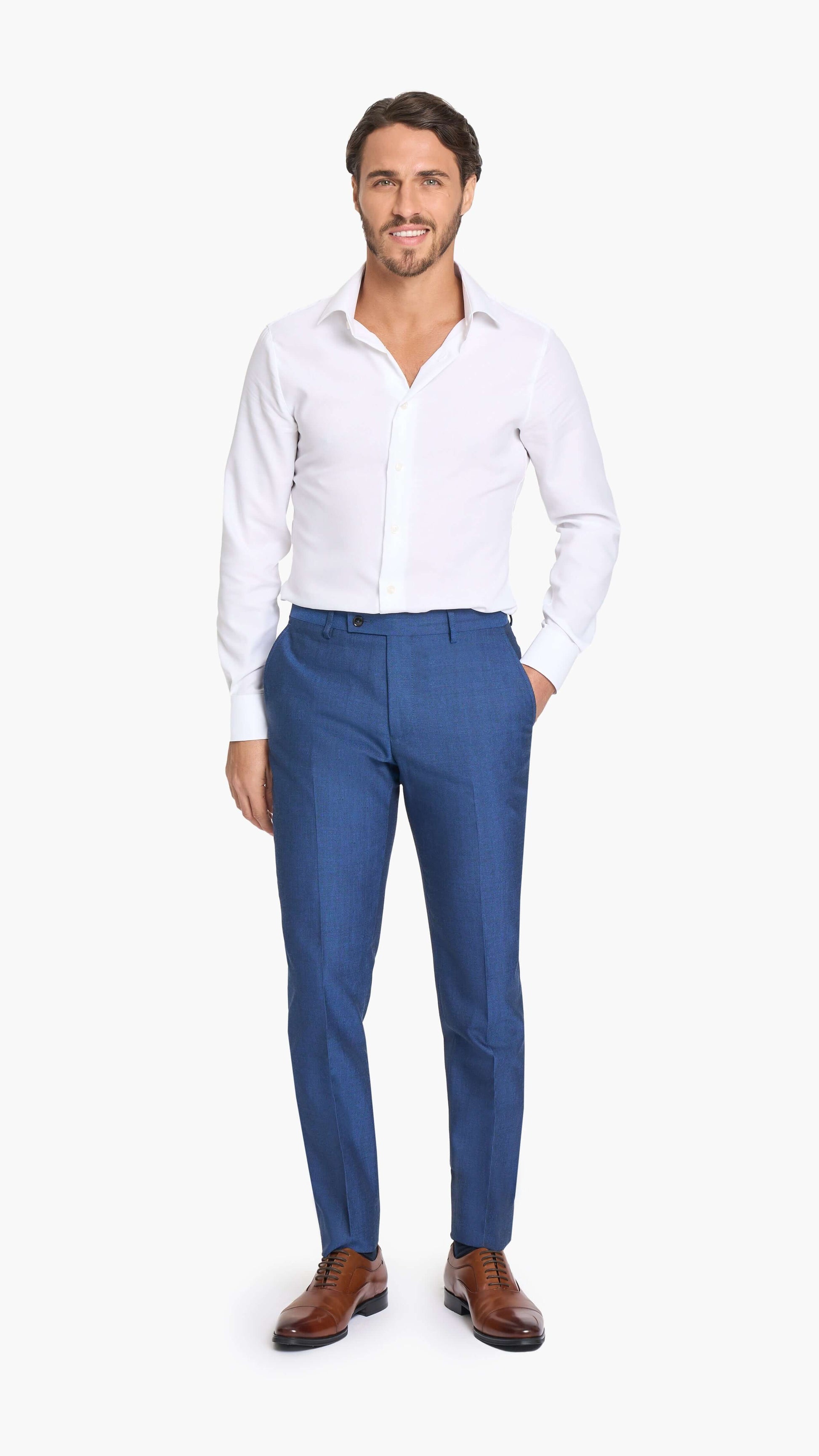 Holland & Sherry Tonic Blue Hopsack Custom Suit