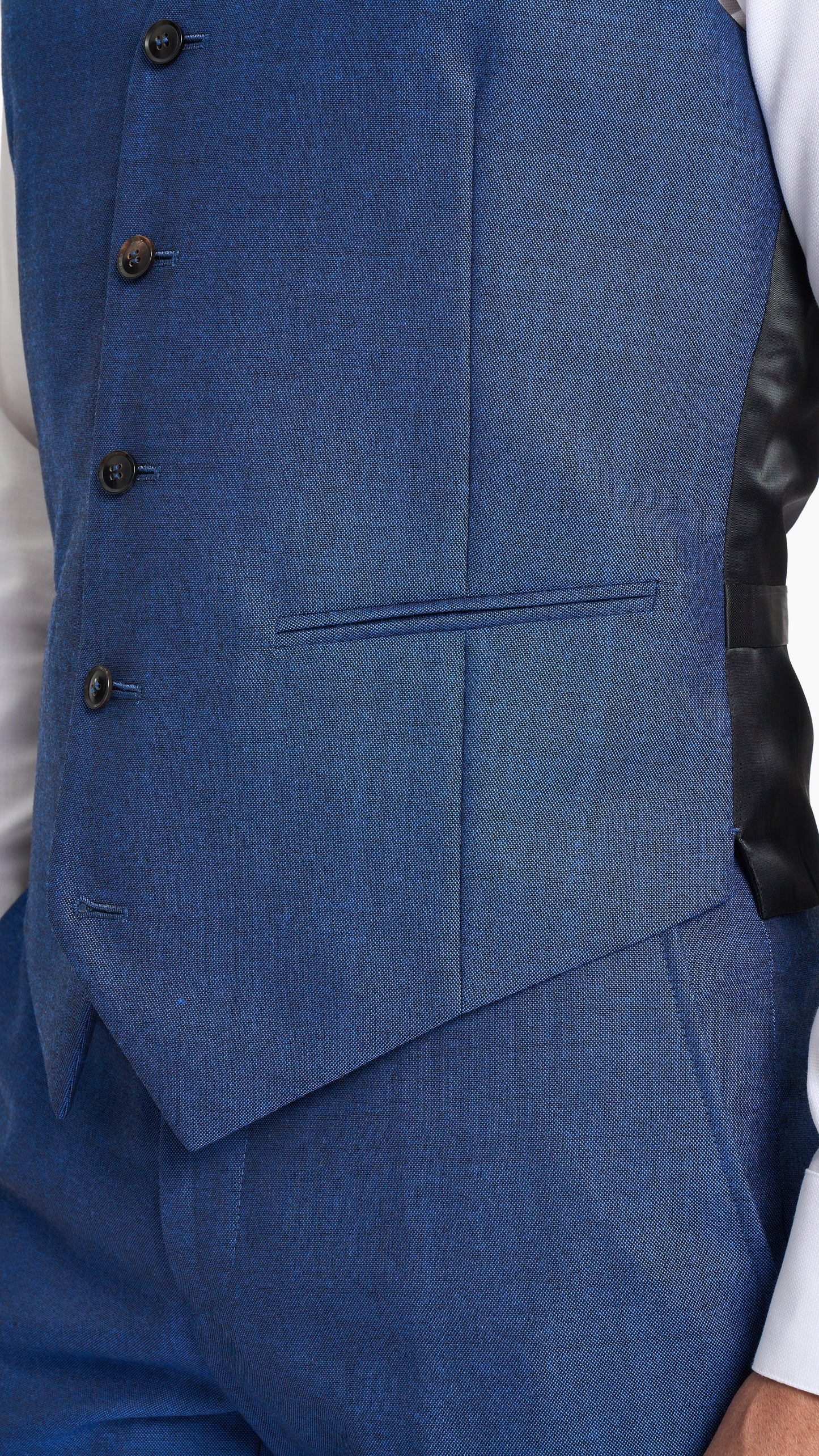 Tonic Blue Hopsack Custom Waistcoat