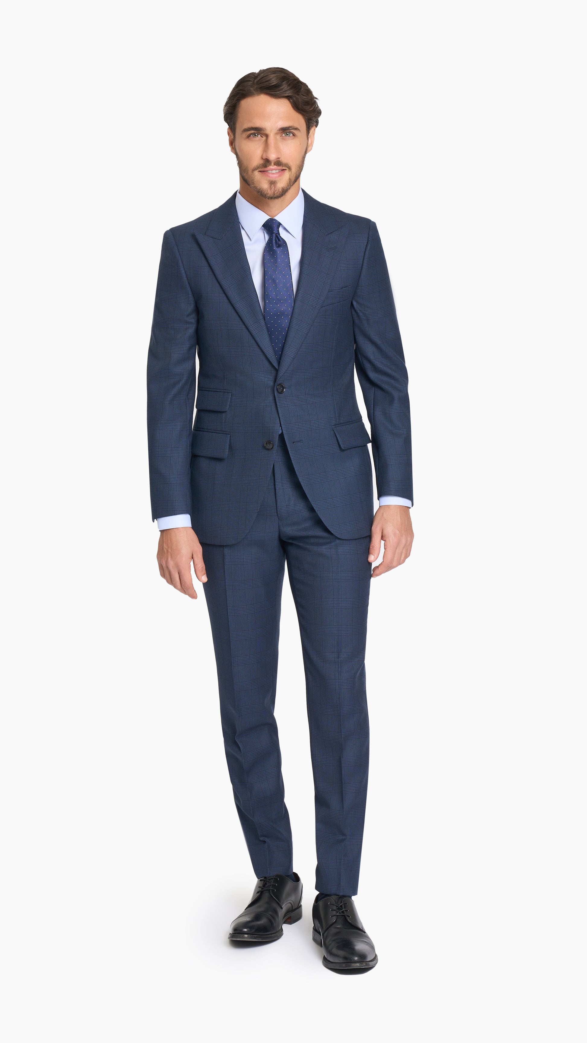 Navy Blue Glencheck Jacket