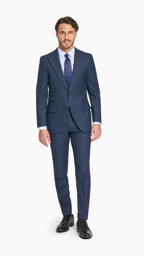 Navy Blue Glencheck Jacket