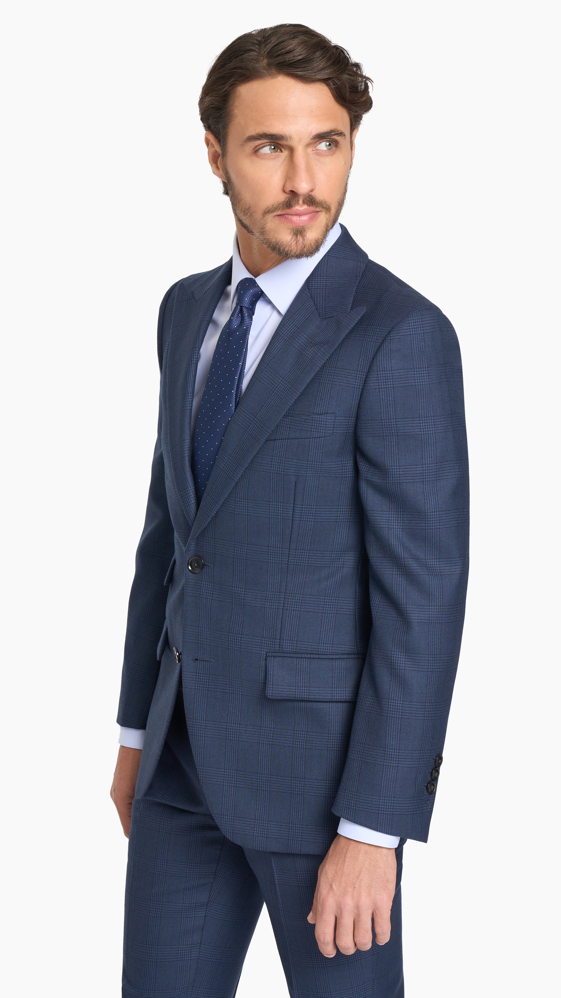 Navy Blue Glencheck Jacket