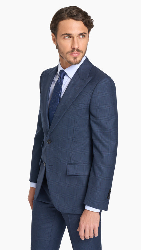 Navy Blue Glencheck Jacket