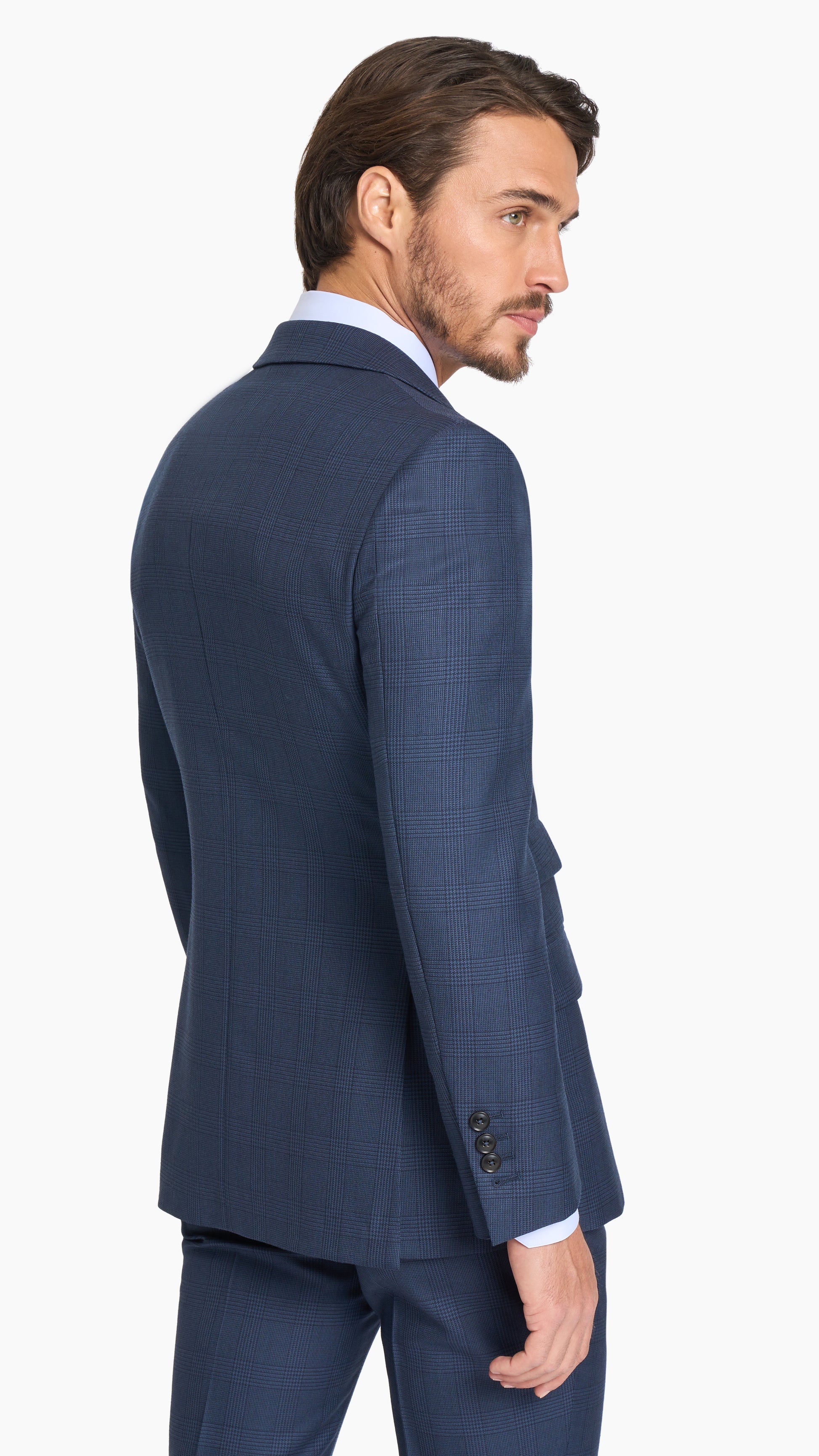 Navy Blue Glencheck Jacket