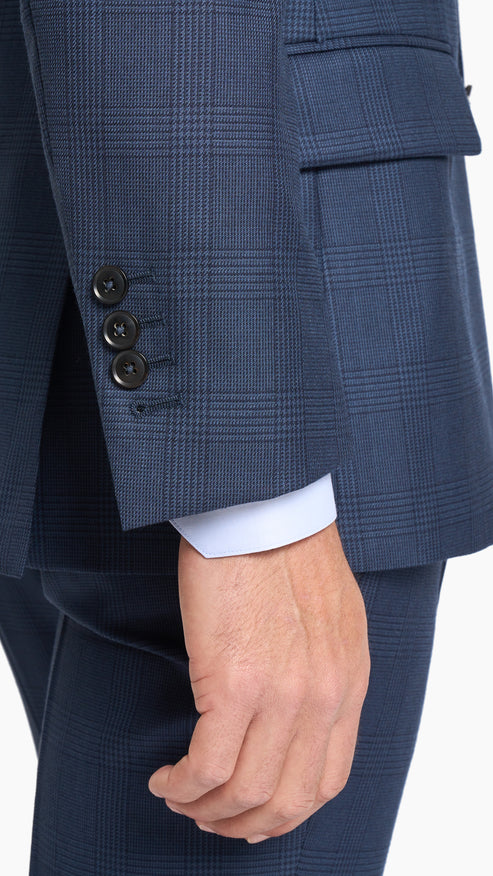 Navy Blue Glencheck Jacket