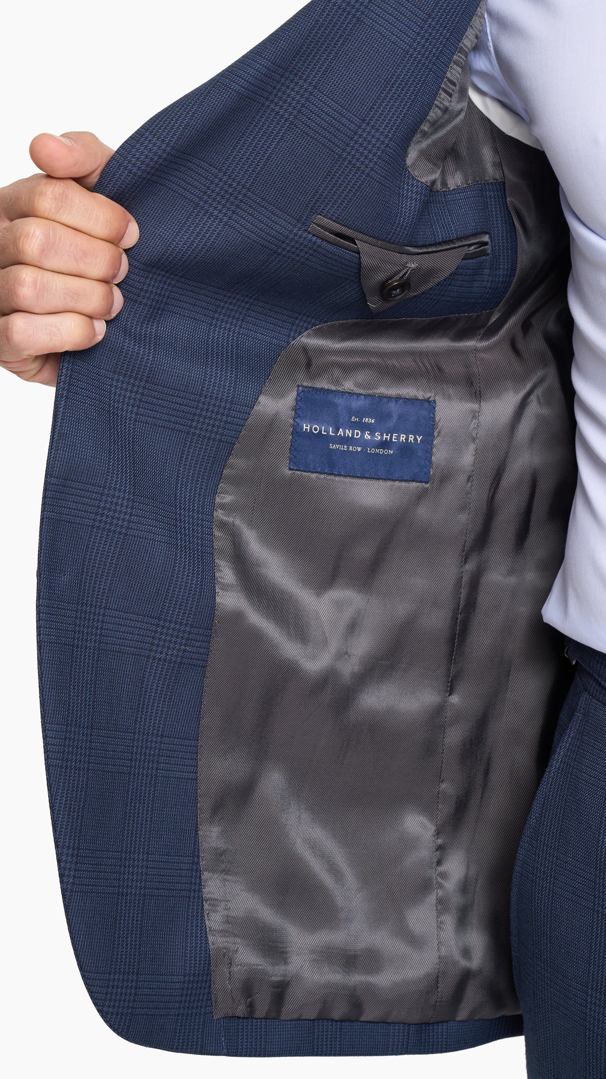 Navy Blue Glencheck Jacket