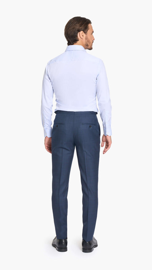 Holland & Sherry Navy Blue Glen Check Custom Suit