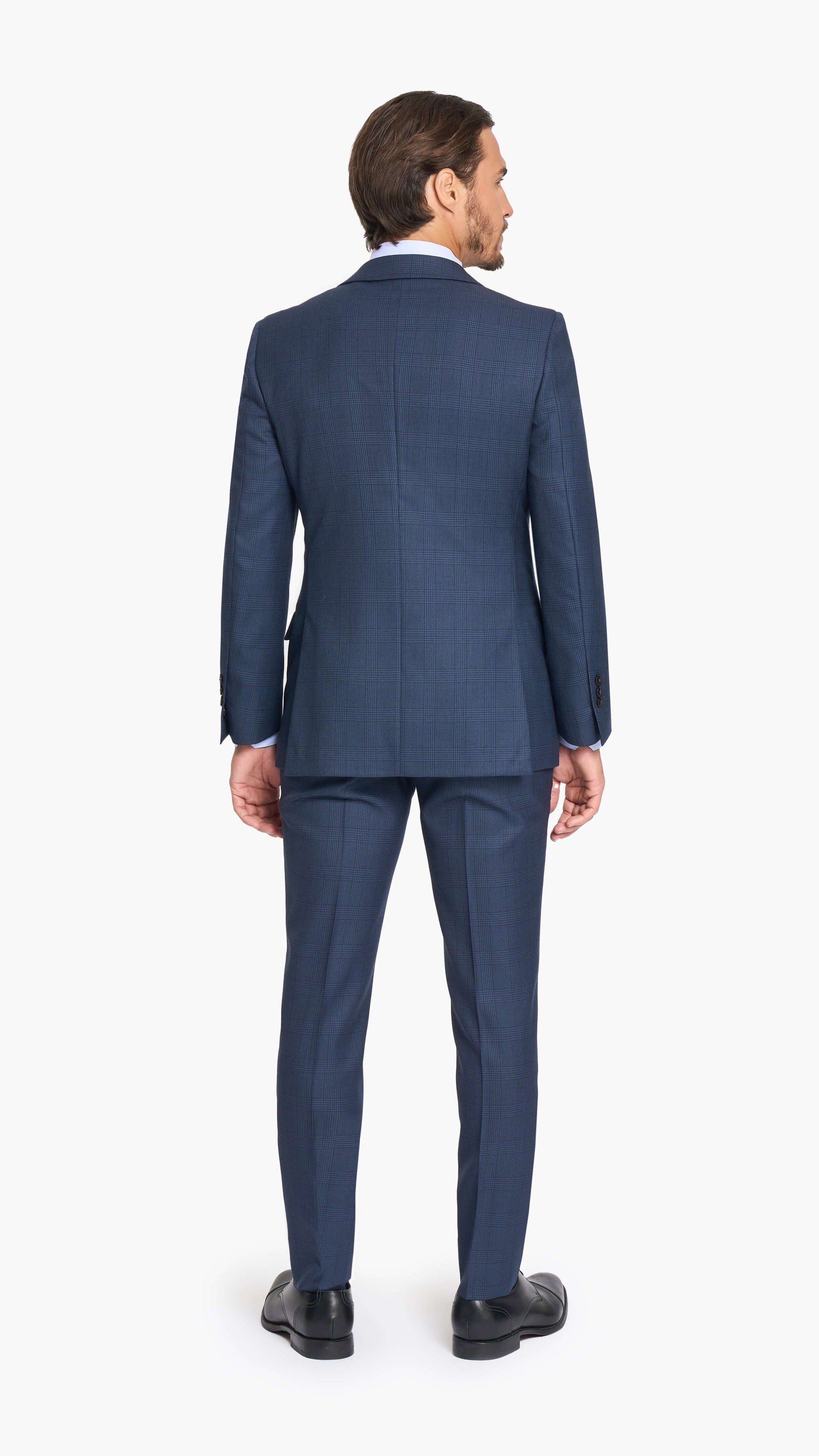 Holland & Sherry Navy Blue Glen Check Custom Suit