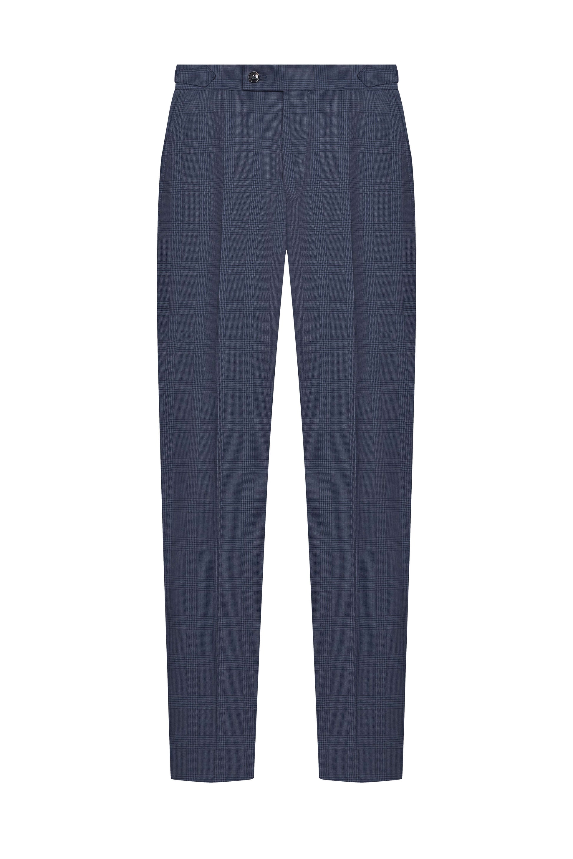 Holland & Sherry Navy Blue Glen Check Custom Suit
