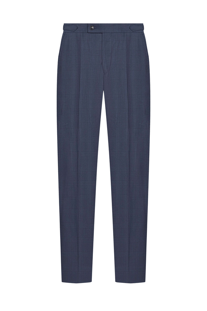 Holland & Sherry Navy Blue Glen Check Custom Suit
