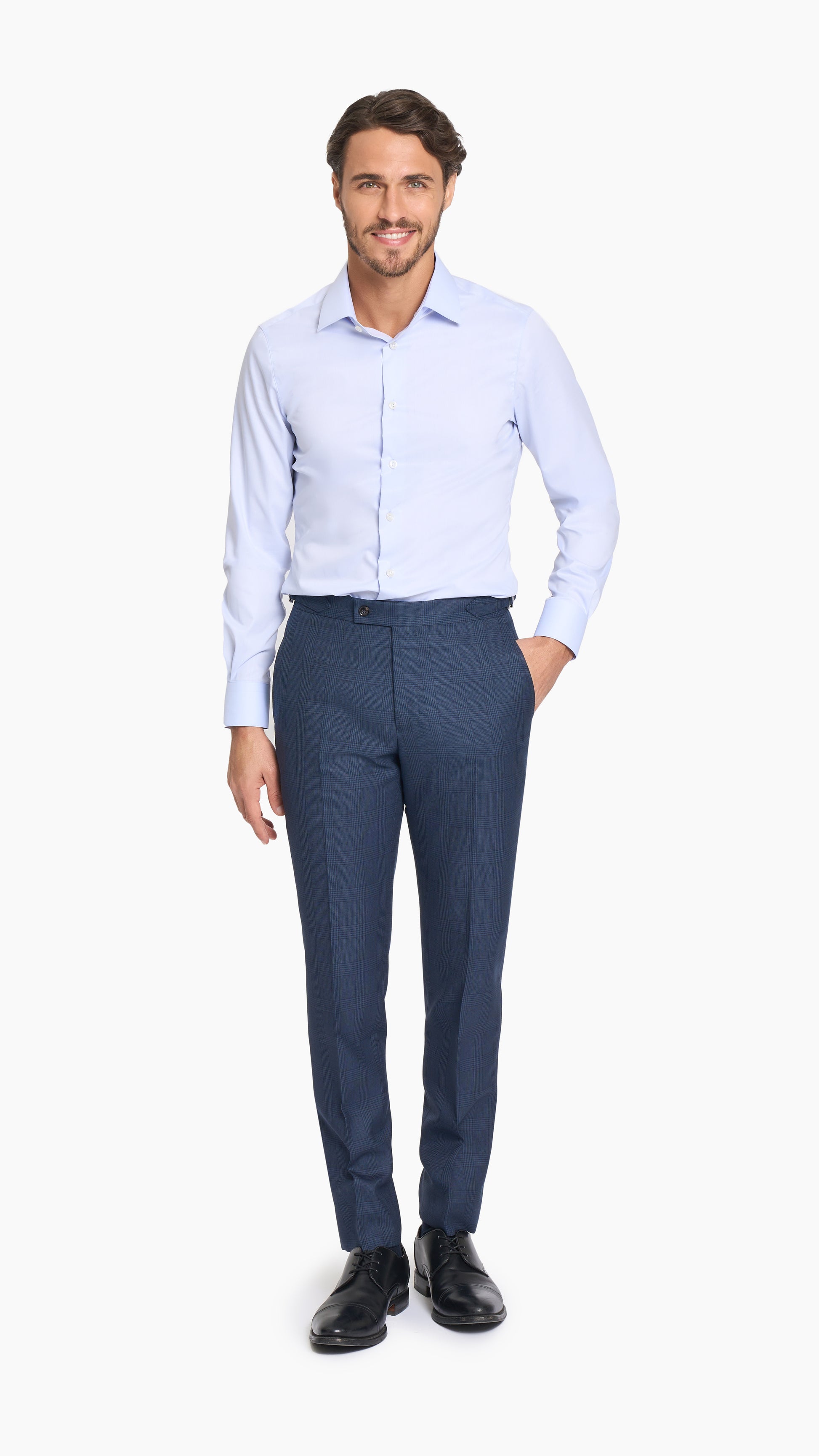 Navy Blue Glencheck Trouser