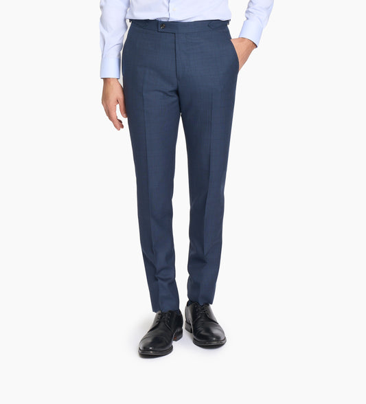 Navy Blue Glen Check Custom Trouser