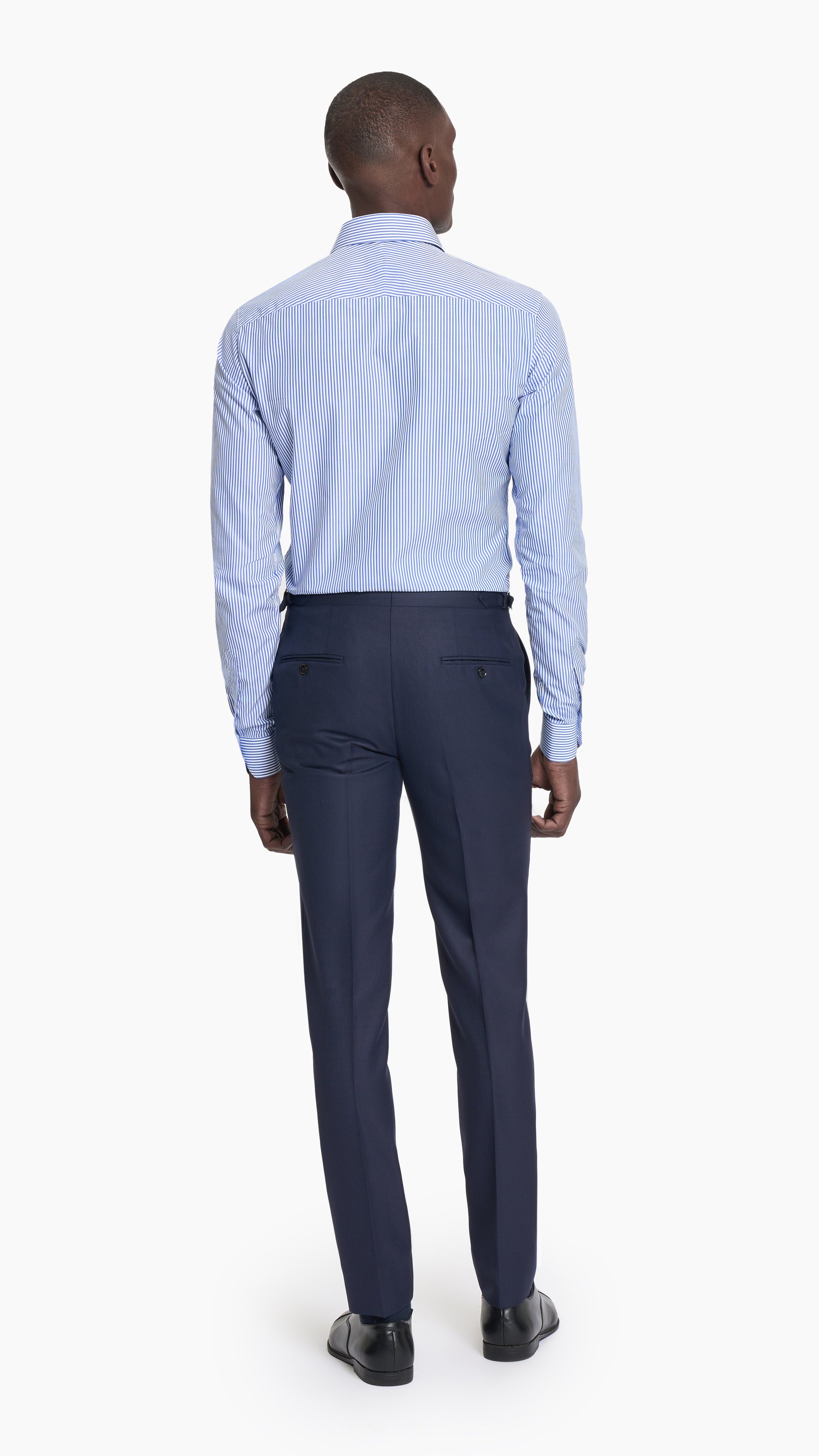 Scabal Navy Blue Herringbone Custom Suit