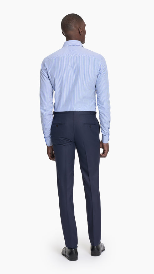 Scabal Navy Blue Herringbone Custom Suit
