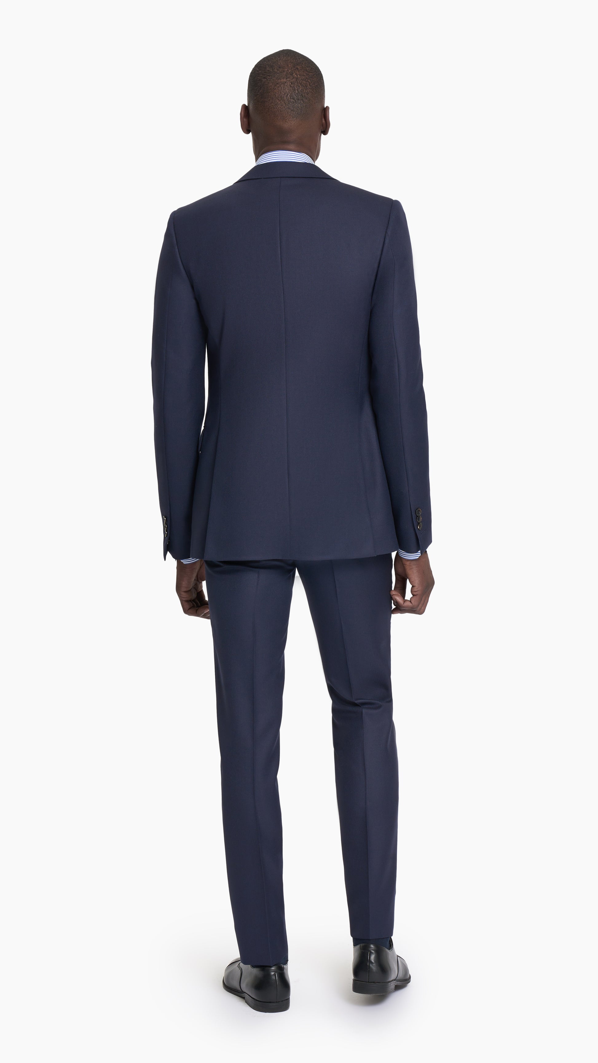 Scabal Navy Blue Herringbone Custom Suit