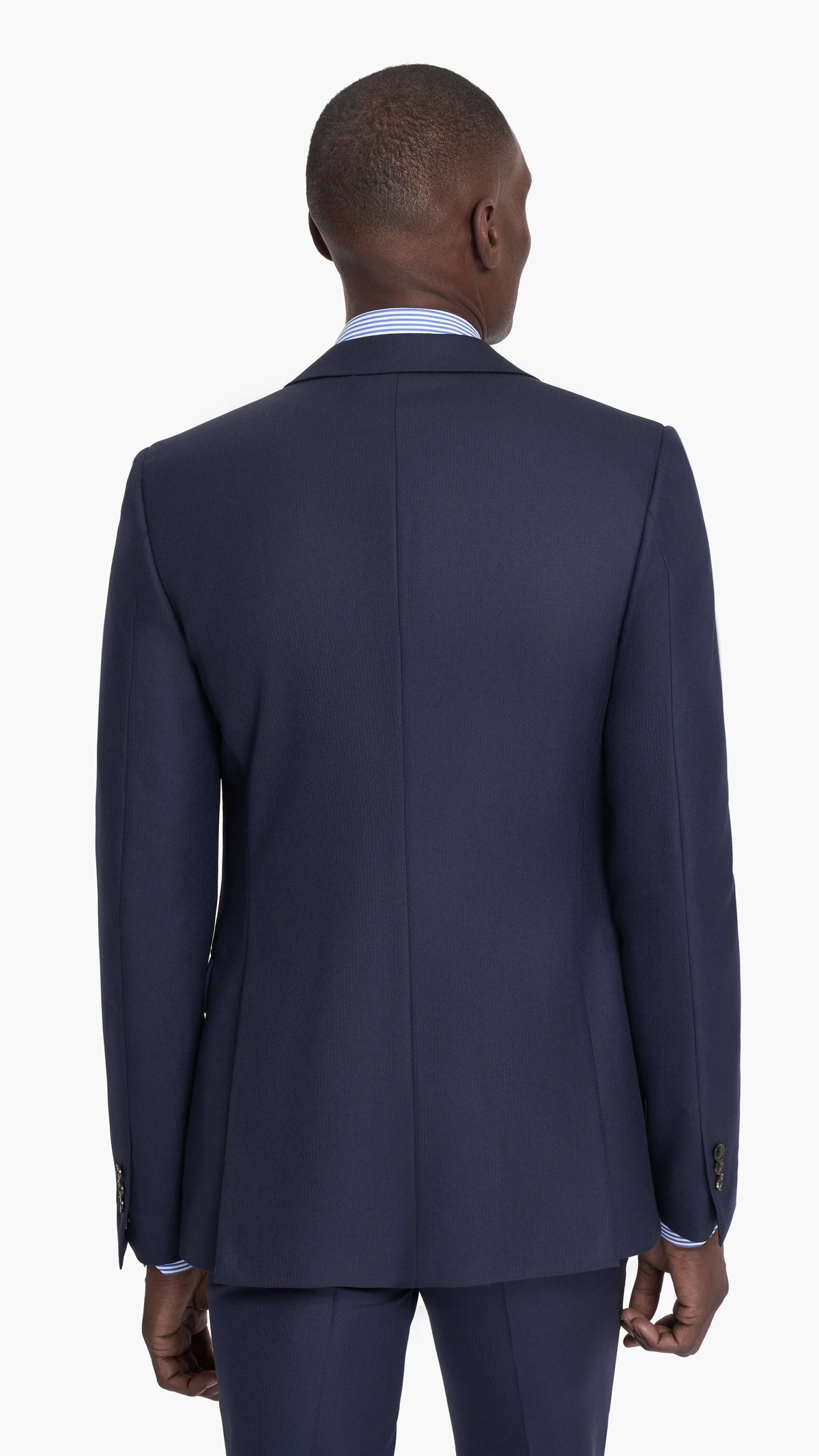Scabal Suits Scabal Navy Blue Herringbone Custom Suit