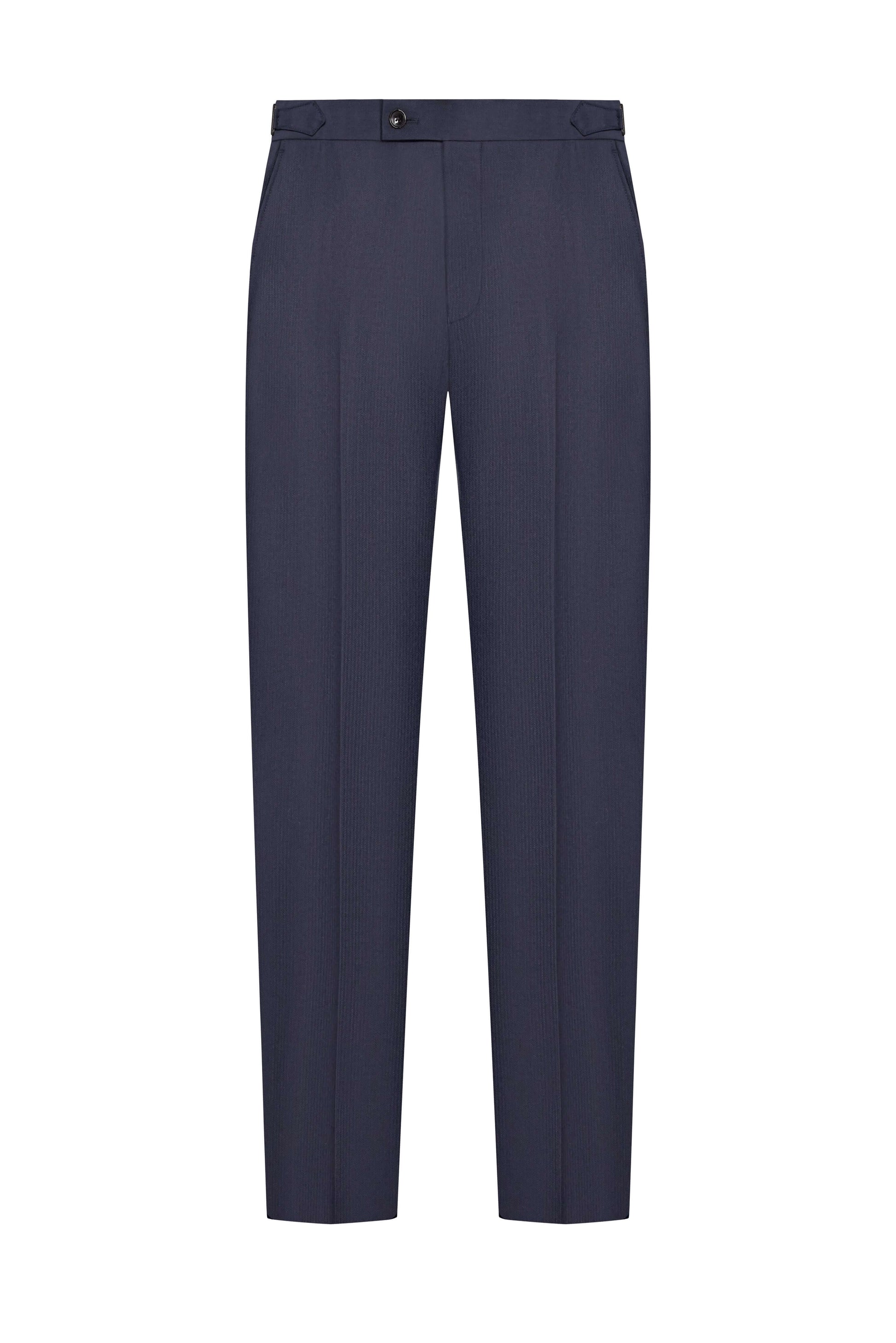Scabal Navy Blue Herringbone Custom Suit