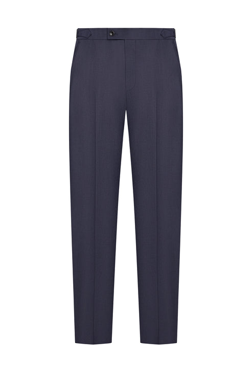 Scabal Navy Blue Herringbone Custom Suit
