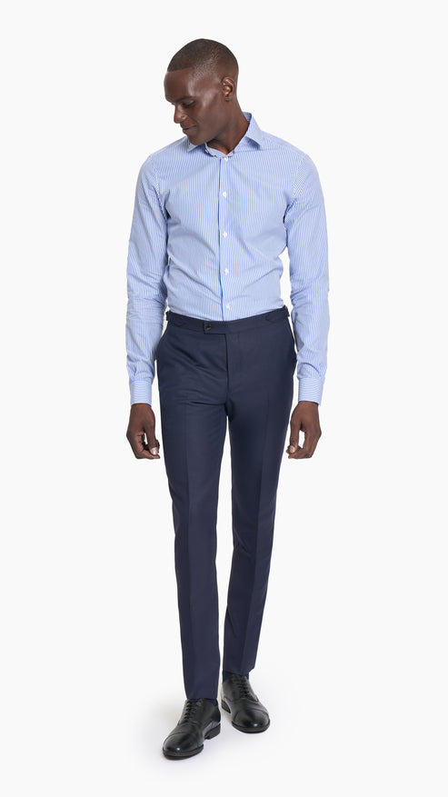 Scabal Navy Blue Herringbone Custom Trouser