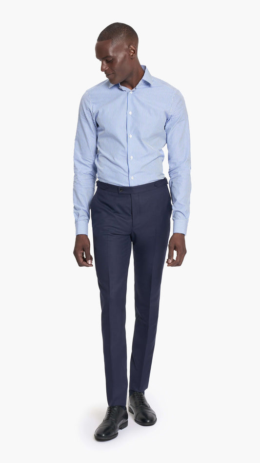 Scabal Navy Blue Herringbone Custom Trouser