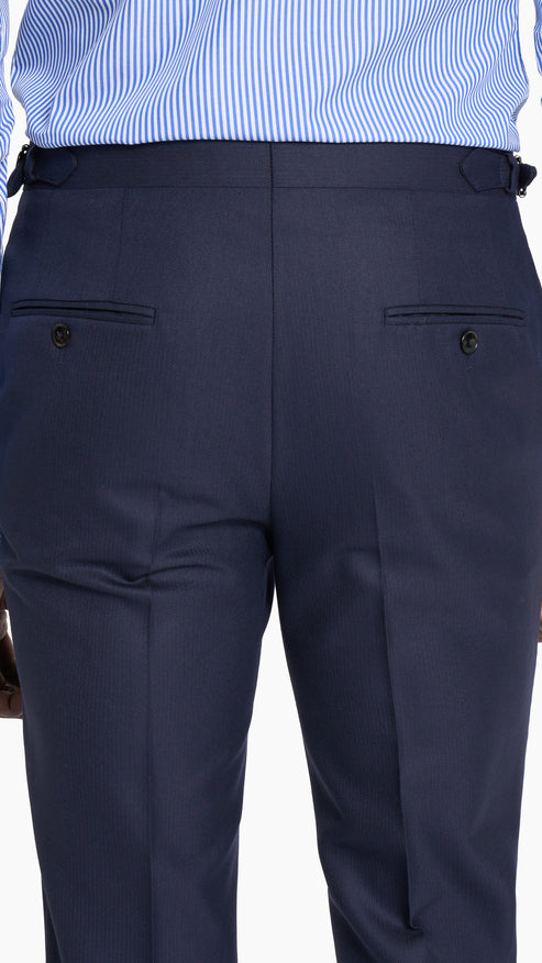 Navy Blue Herringbone Trouser
