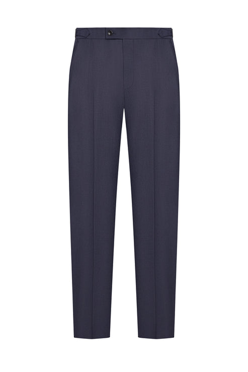 Navy Blue Herringbone Trouser