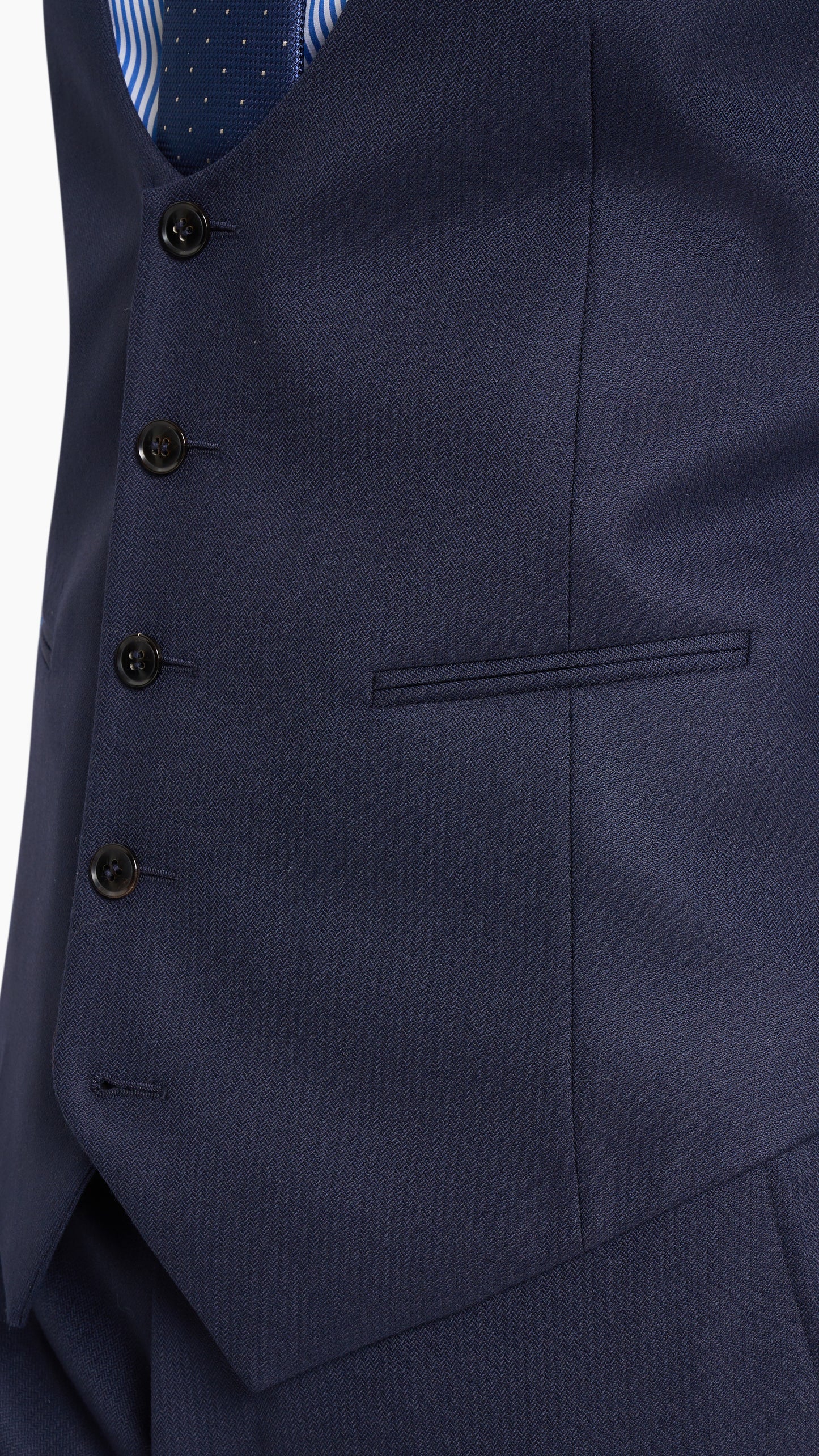 Navy Blue Herringbone Waistcoat