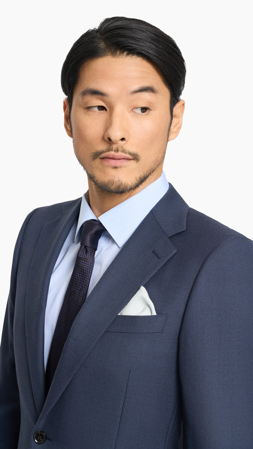 Navy Blue Sharkskin Jacket
