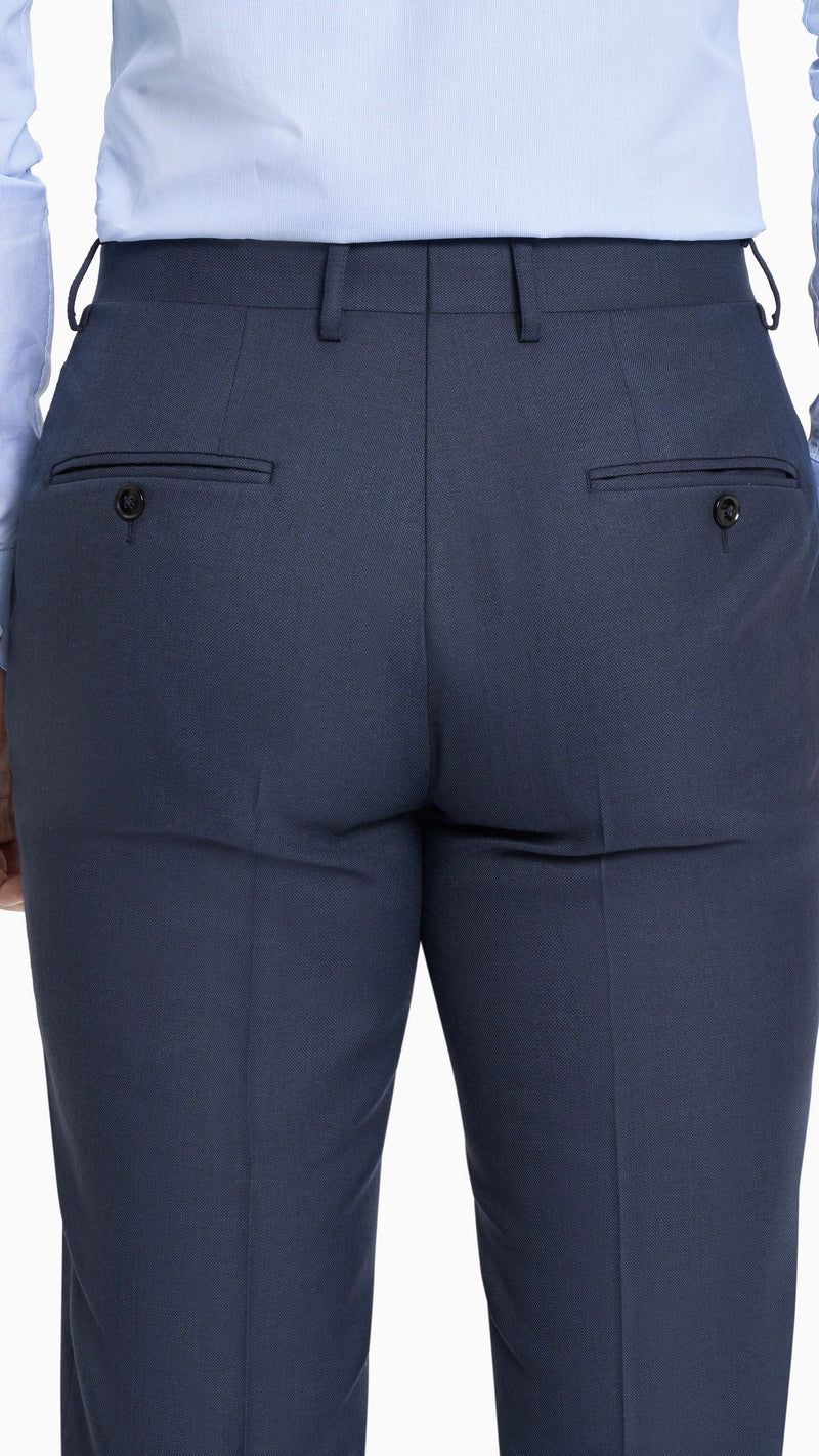 Holland & Sherry Navy Blue Sharkskin Custom Suit