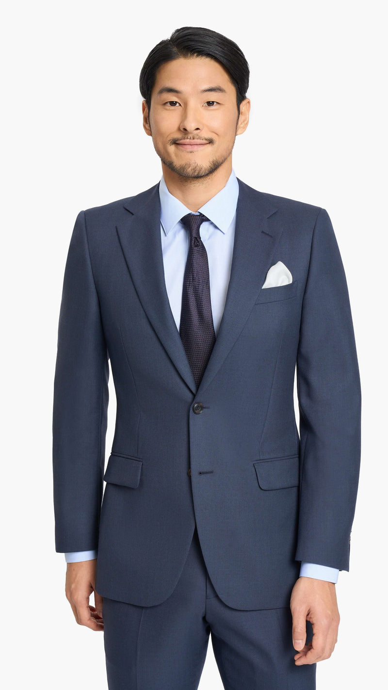 Holland & Sherry Navy Blue Sharkskin Custom Suit