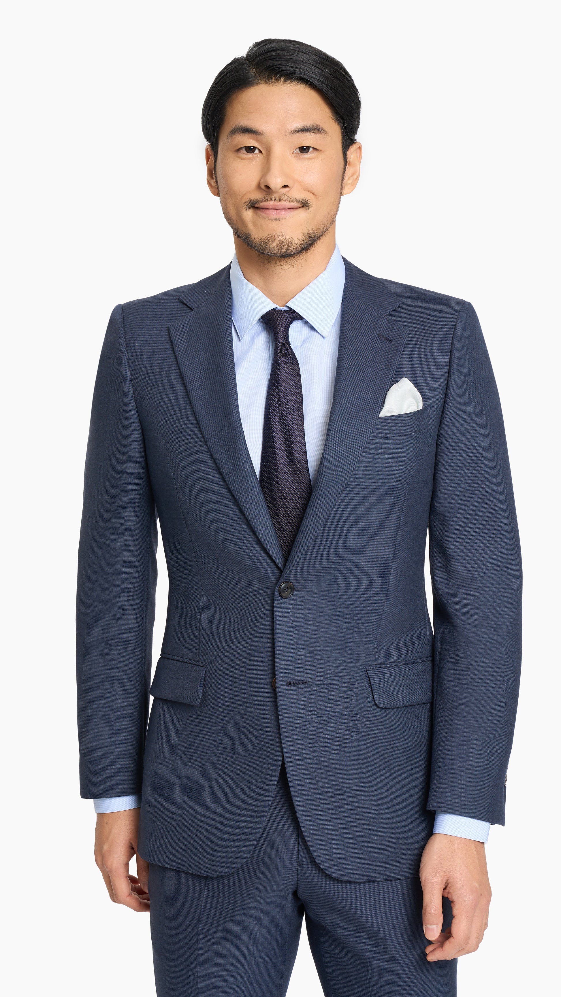 Holland & Sherry Navy Blue Sharkskin Custom Suit