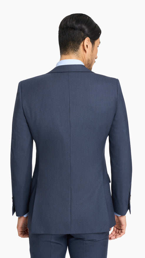 Holland & Sherry Navy Blue Sharkskin Custom Suit