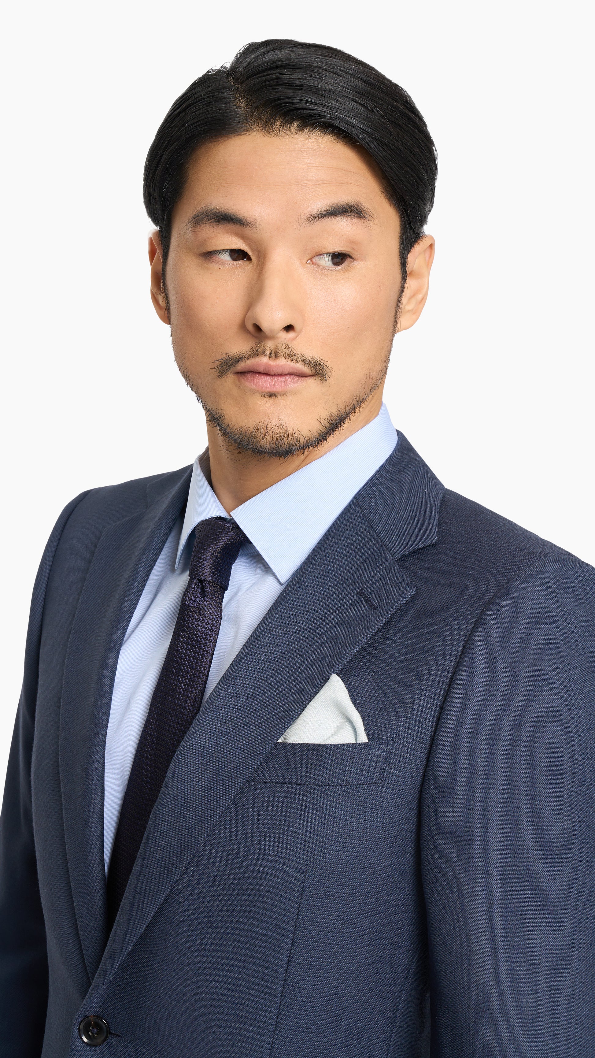 Holland & Sherry Navy Blue Sharkskin Custom Suit