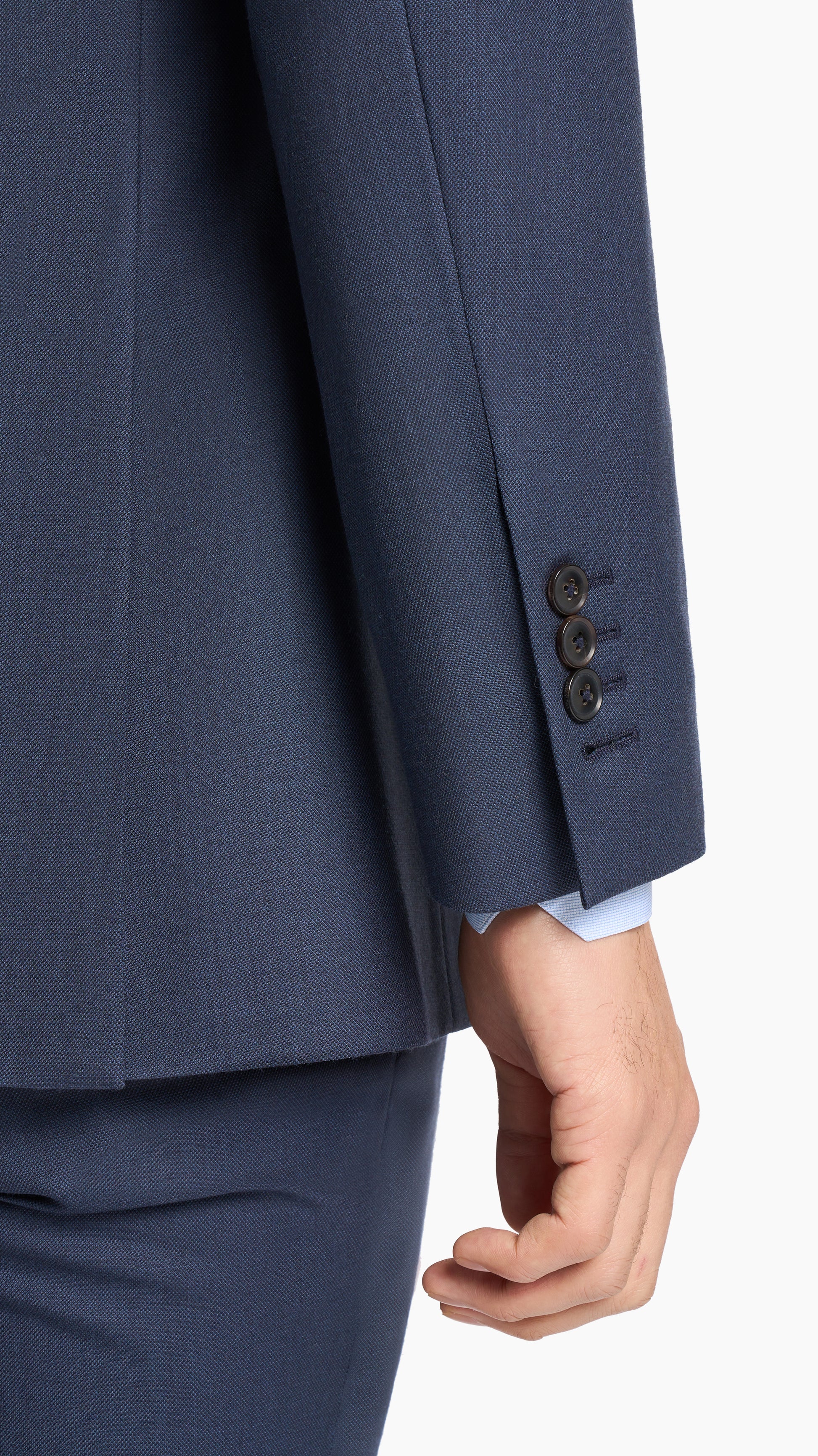 Holland & Sherry Navy Blue Sharkskin Custom Suit
