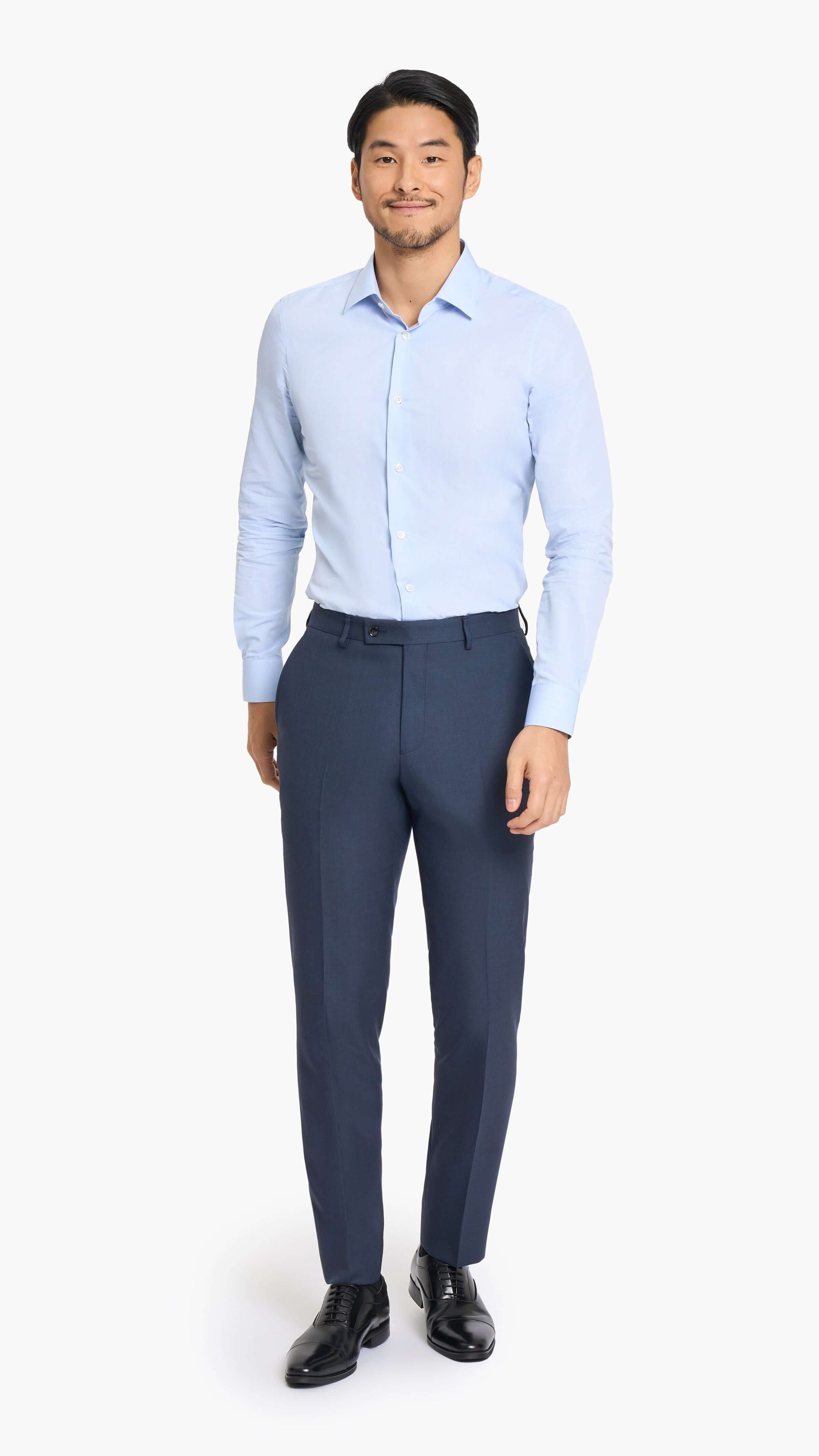 Holland & Sherry Navy Blue Sharkskin Custom Suit