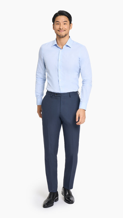 Holland & Sherry Navy Blue Sharkskin Custom Suit