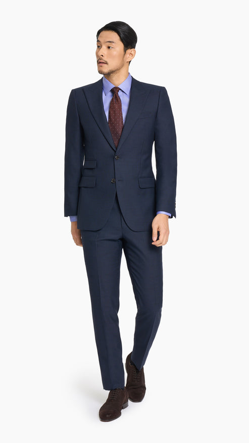 Contrast Navy Nailhead Suit