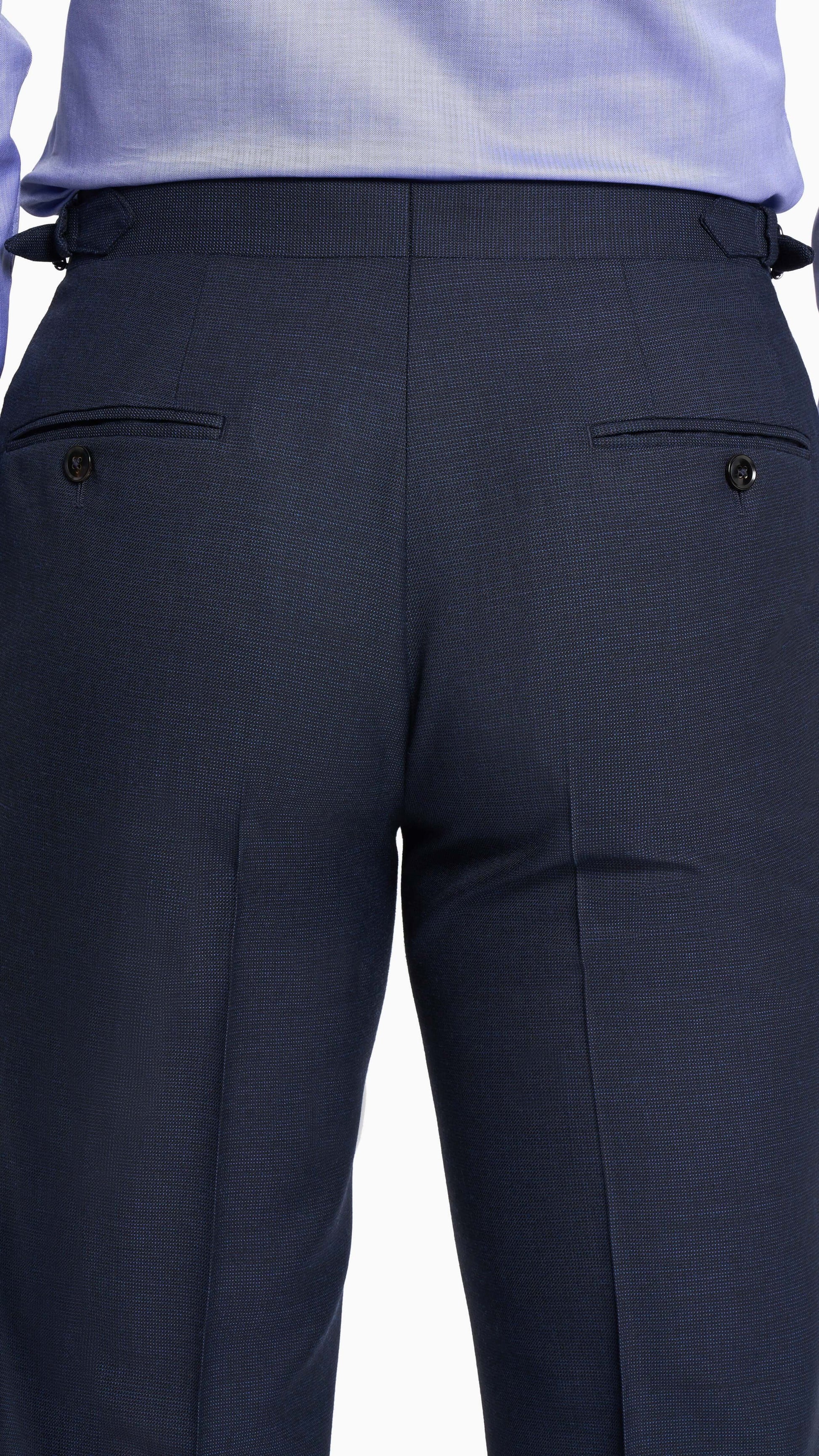 Holland & Sherry Contrast Navy Nailhead Custom Suit