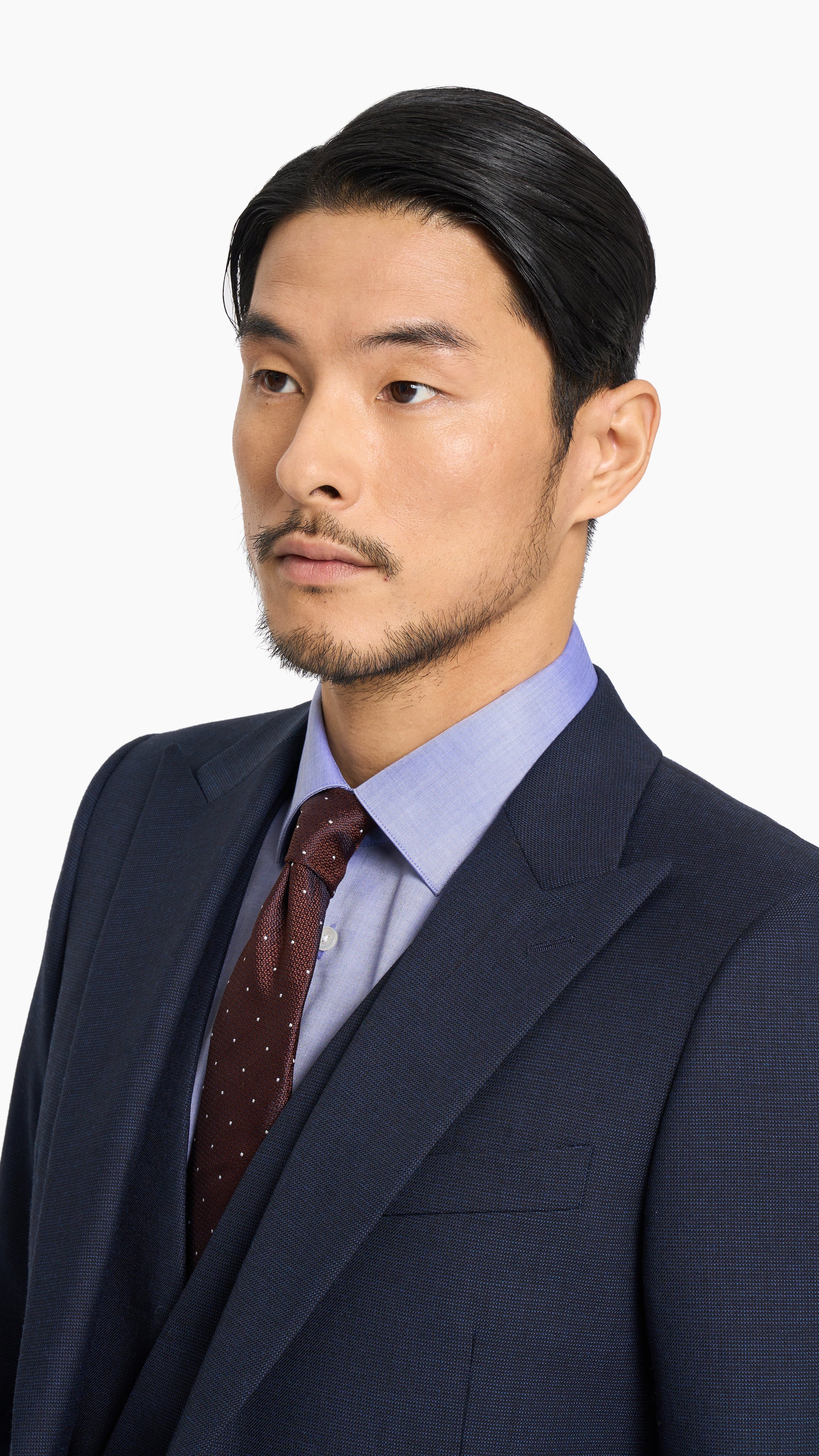 Holland & Sherry Contrast Navy Nailhead Custom Suit
