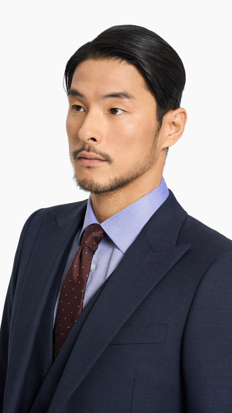 Holland & Sherry Contrast Navy Nailhead Custom Suit