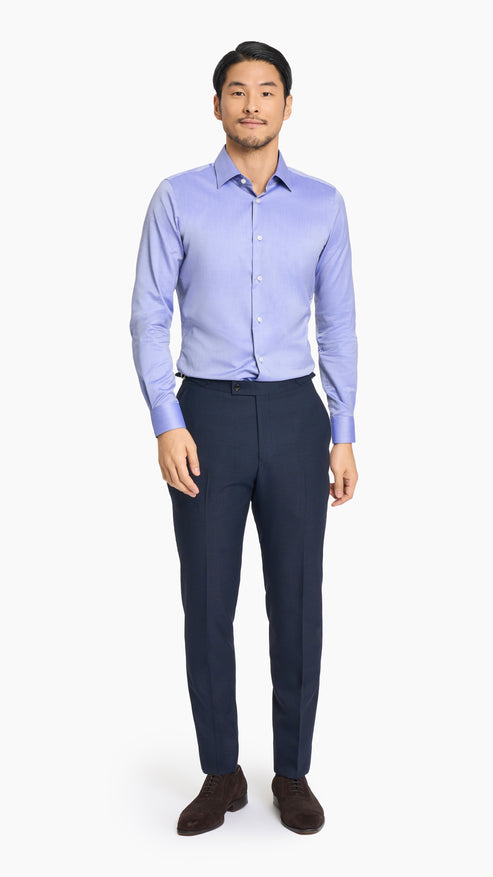 Contrast Navy Nailhead Trouser