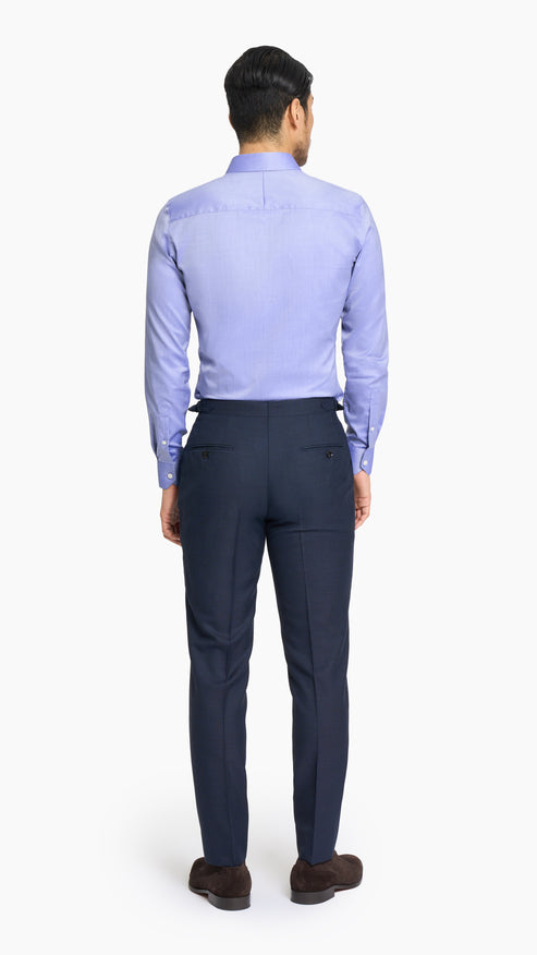 Contrast Navy Nailhead Trouser