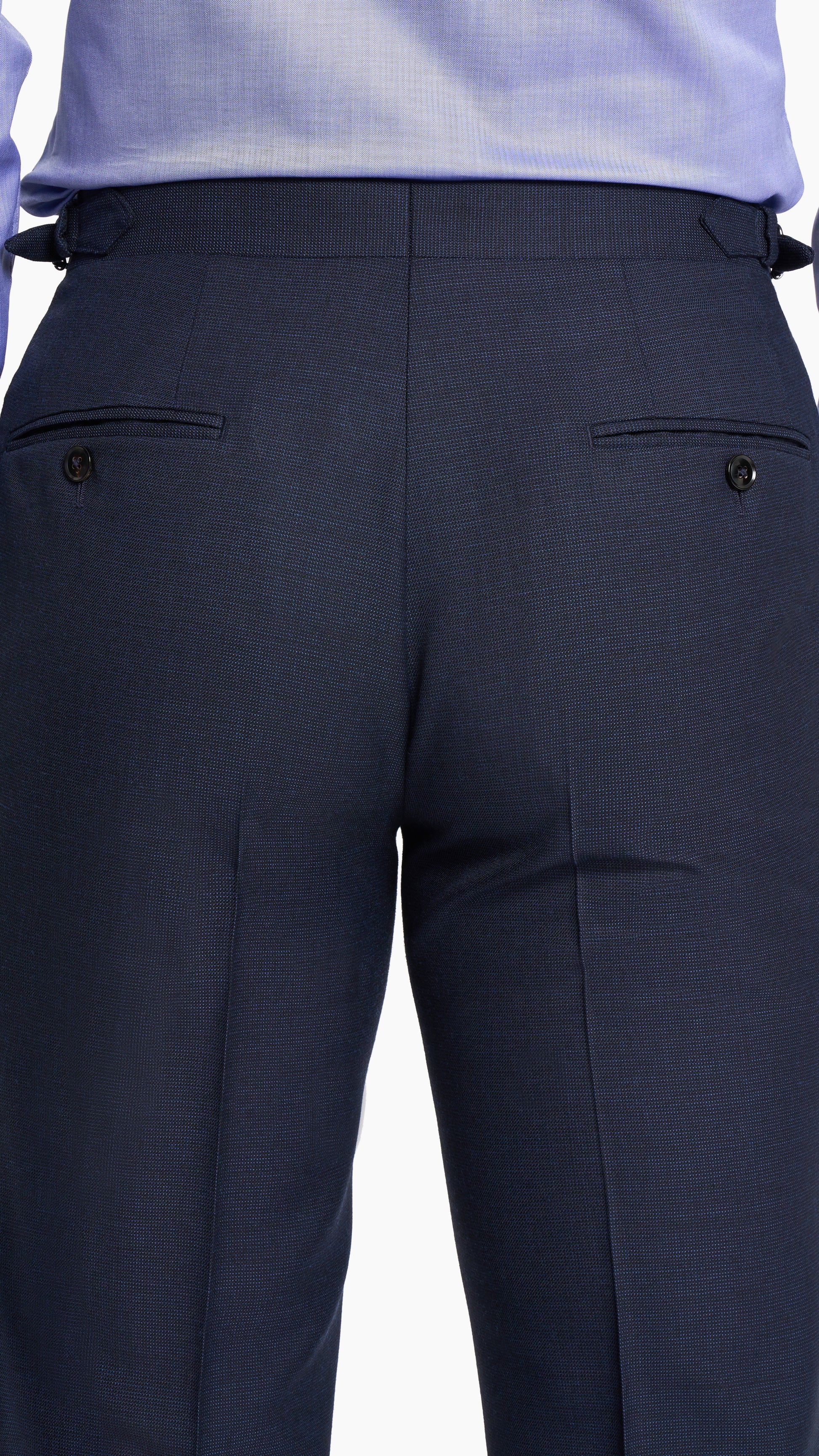Contrast Navy Nailhead Trouser