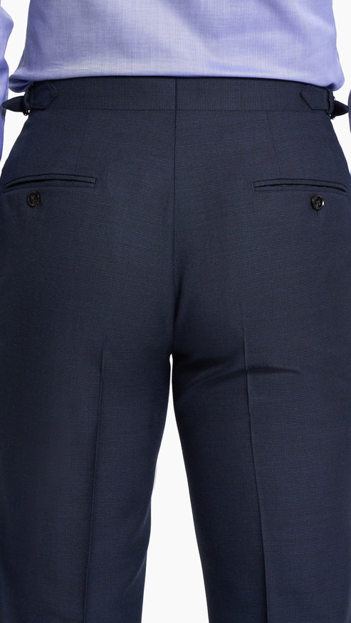 Contrast Navy Nailhead Trouser