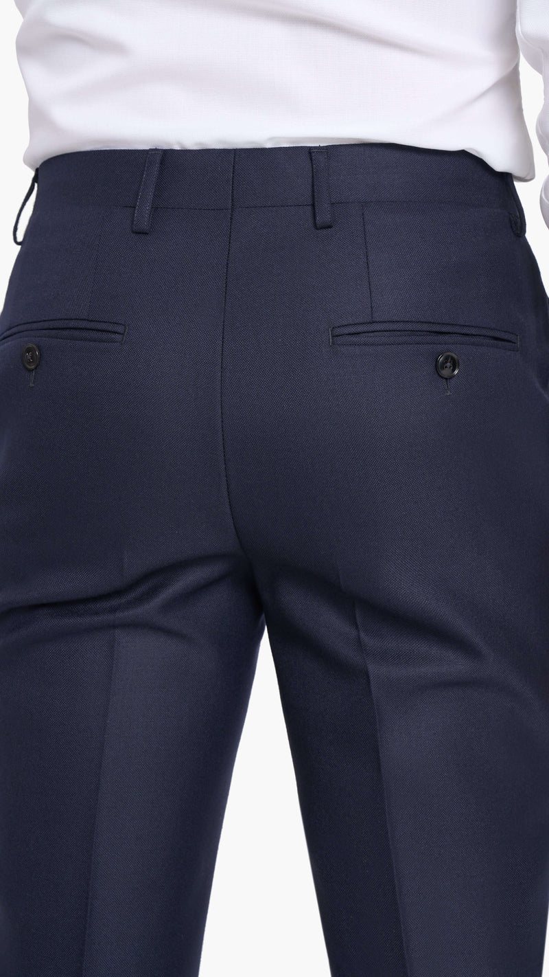 Scabal Midnight Blue Box Weave Custom Suit