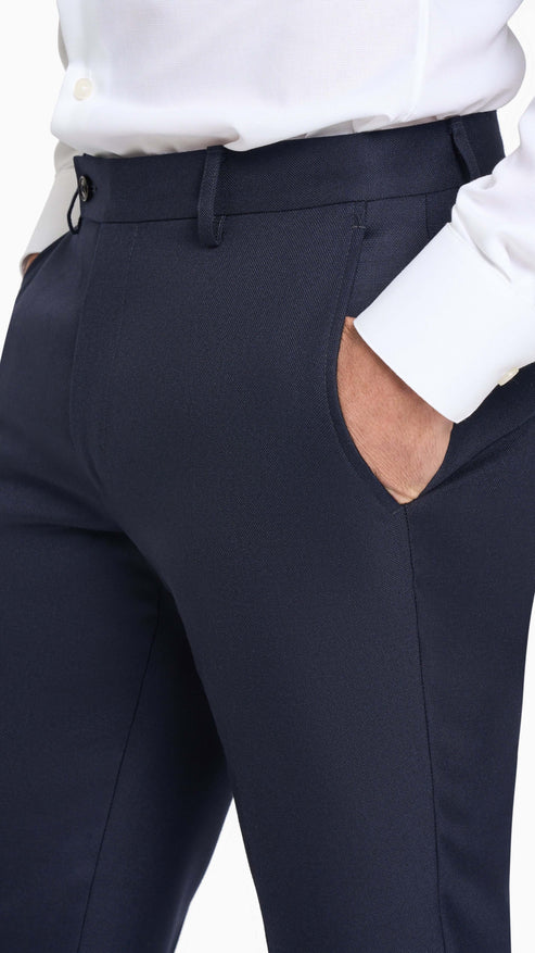 Scabal Midnight Blue Box Weave Custom Trouser